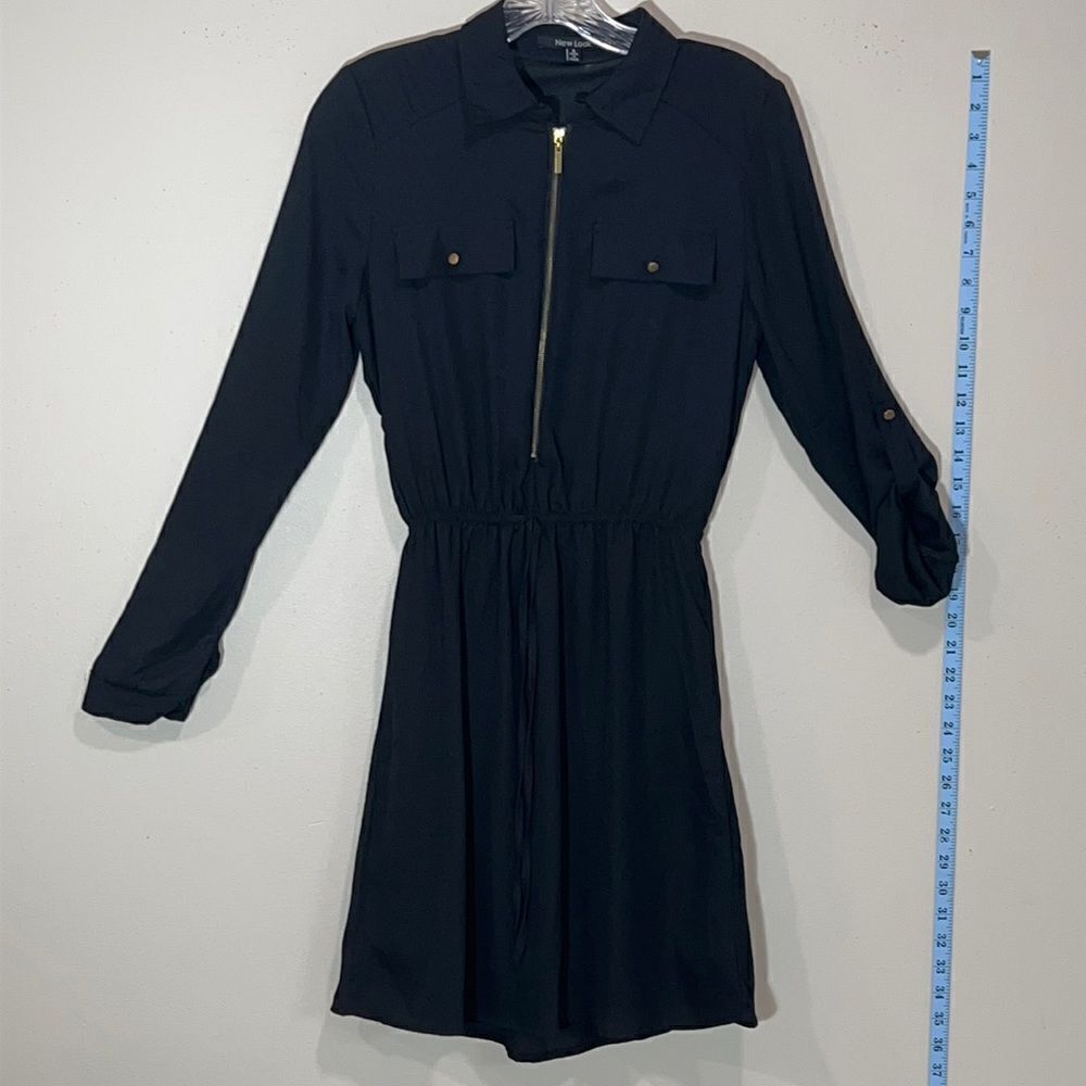 Sexy Black Zip Up Dress By “New Look”. Size Small.